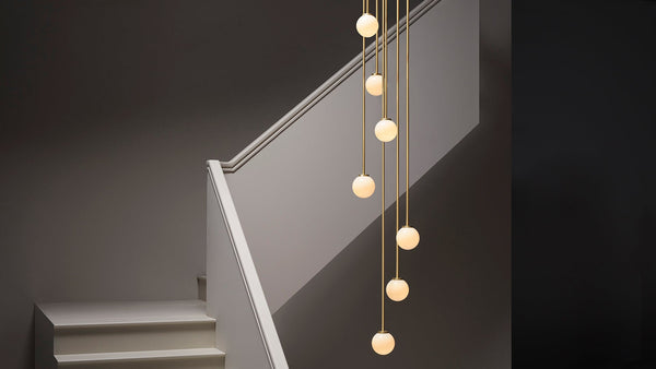 image||MEZZO CLUSTER 44 ||satin brass with opal glass shade
